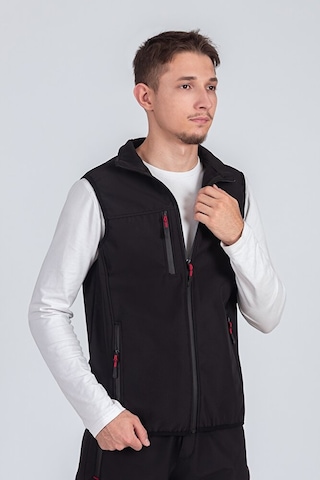 Vatan Tekstil Softshell Dik Yaka Erkek Yelek Siyah