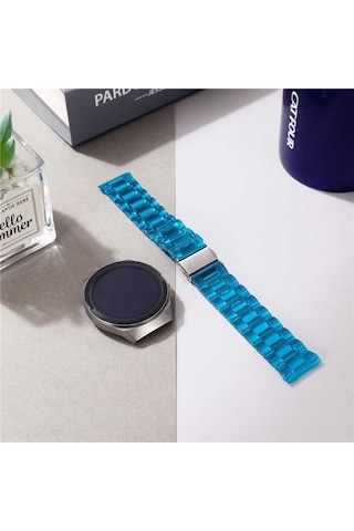 Samsung Uyumlu Galaxy Watch Gear S3 Kordon 22Mm Şeffaf Baklalı Kordon