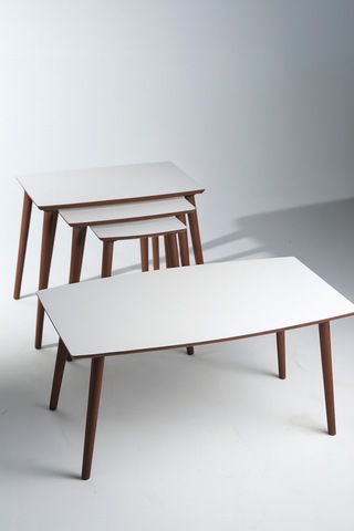 İstanbul Orta Sehpa Ve 3'lü Zigon Sehpa Seti Beyaz