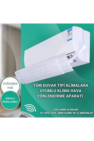 Coofbe Delikli Yapışkanlı Ayarlanabilir Klima Hava Yönlendirici Aparat Klima Aparatı Siperlik Yön Aparatı