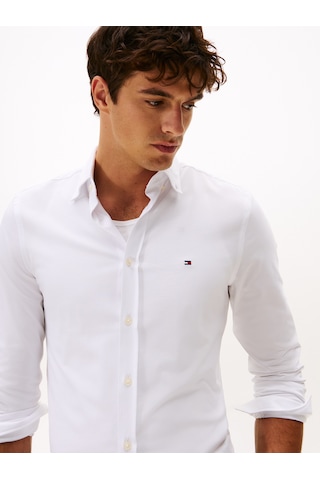 Tommy Hilfiger Erkek Regular Fit Pamuklu Gömlek Beyaz