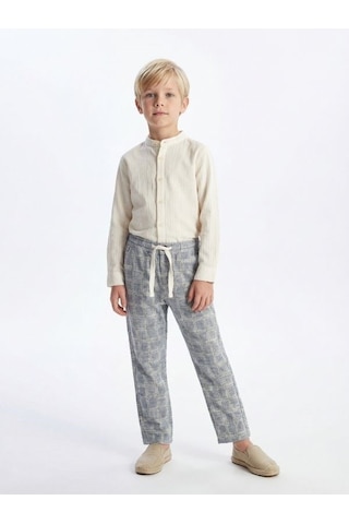 Zekids Erkek Çocuk Tasarım Pantolon-17182 Mavi