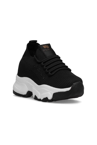 Ayakkabı Fuarı Elit Ysflt343 Kadın Klasik Sneaker Siyah - Beyaz Siyah - Beyaz