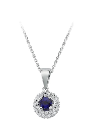 Sirius 0.30 Karat Pırlanta Ve Safir Taşlı 18K Kolye 0804P0161
