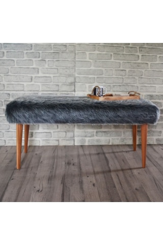 Retro Bench Antrasit Peluş Antrasit Peluş