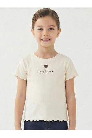 Xo Kids Kız Çocuk Tişort 5-14 Yaş 36226 Bej - Kahverengı