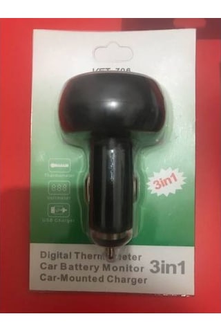 Araç Voltmetre Termometre 3in1