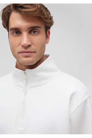 Mavi Erkek Bisiklet Yaka Sweatshırt Kırık Beyaz 0s10378-70057 Beyaz