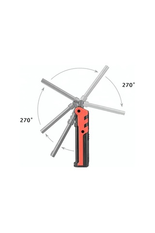 Usb Şarj Edilebilir Led Cob Çalışma Işığı Katlanabilir Kırmızı