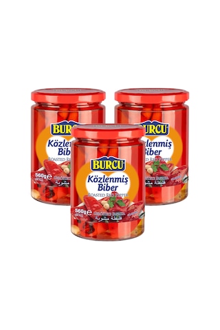 Burcu Közlenmiş Biber 560 Gr Cam X 3 Adet