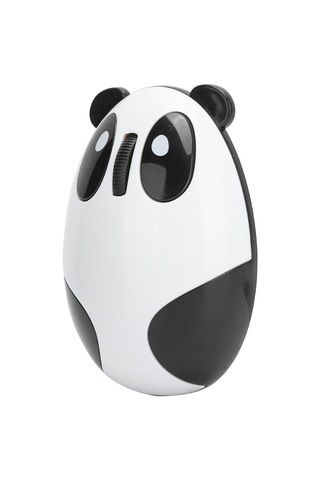 Lemestar Kablosuz Panda Desenli Optik Fare - Yenilenebilir Pil, 10m Menzil, 1200 Dpı, Usb Alıcı, 3 Tuşlu Beyaz-siyah