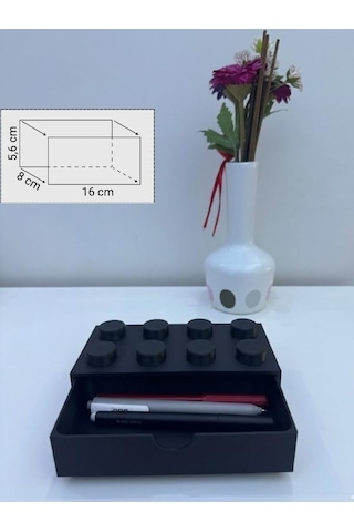 Yapı Oyuncak Tasarımlı Mini Çekmece - Küçük Boy 4x2 Masaüstü Düzenleyici Siyah Diğer