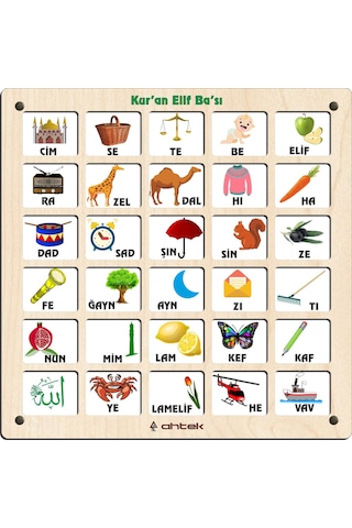 Ahşap Eğitici 3d Elif Ba Bultak Yapboz Puzzle Oyuncak