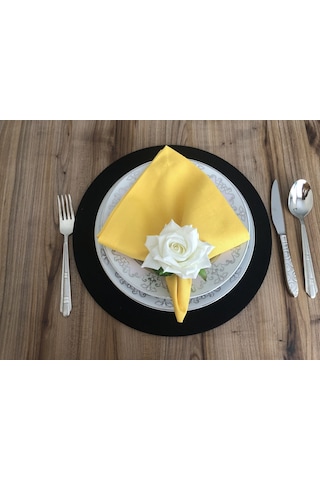Sarı Kumaş Peçete 6 Adet 40x40 Cm Çok Renkli