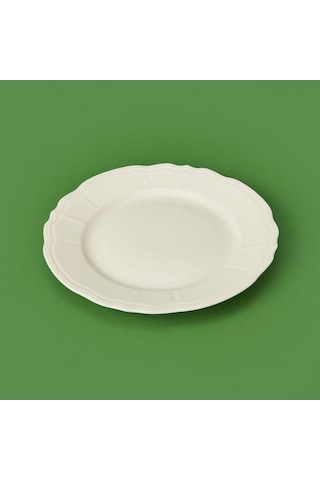 Tulu Porselen Tiffany Servis Tabağı - Krem - 25 Cm Krem