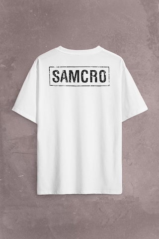 Samcro Sons Of Anarchy Anarşi Dizi Film Motosiklet Sırt Ön Baskılı Oversize Tişört Unisex T-shirt 001