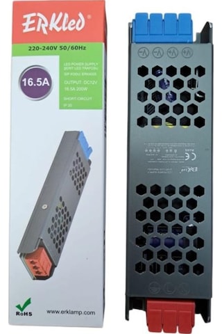 Erkled Ultra Slim 12v Ip20 200w 16,5 Amp Led Trafo Erk-4005