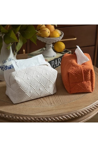 Mavi-iskandinav Taklit Kenevir Doku Kutusu Mendil Seti Bez Çizim Kağıt Torba Araba Ev Salonu Peçete Saklama Kutusu