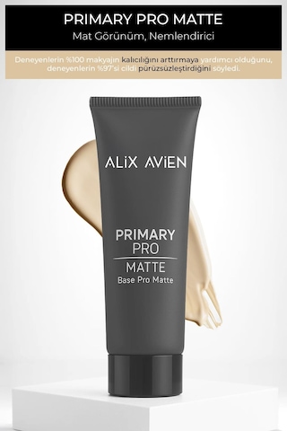 Alix Avien 12 Saat Kalıcı Pürüzsüz Ve Mat Görünüm Sağlayan Nemlendirici Mat Makyaj Bazı 30 ML
