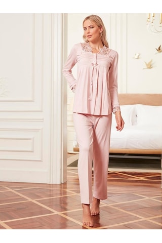 Bone Club 4800 Pudra Hamile Lohusa 3 Lü Pijama Sabahlık Tk