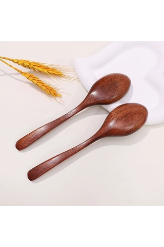 Suofeng 10 Adet 18,5cm Nanmu Ahşap Çatal, Uzun Kollü, Yumuşak Dokulu, Ev Ve Restoran Kullanıma Uygun, Yeşil Ve Sağlıklı Malzeme Diğer