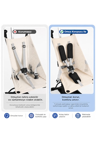 Microcase Çocuk Oto Koltuk / Bebek Arabası Vb İçin Yumuşak Soft Kemer Padi Seti Al5669 Siyah