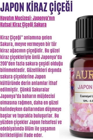 AURAN Japon Kirazı Esansiyel Uçucu Koku Yağı Buhurdanlık Yağı 10M