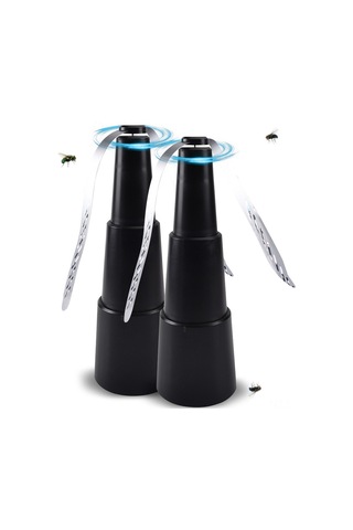 Leezsing Taşınabilir Masaüstü Sinek Kovucu Fan, Esnek Yansıtıcı Kanatlı, Ayarlanabilir Yükseklik, Siyah, 2'li Paket, Pil Hariç