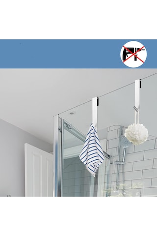 Metal Banyo Duşakabin İçin Dikey Askılık-al4836 2 Adet Gümüş
