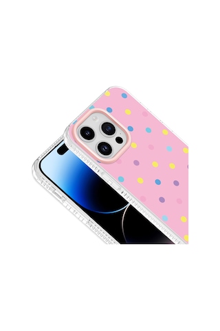 Maks Technology Apple iPhone Uyumlu 14 Pro Max Kılıf Airbag Tasarımlı Mkst Potik Sert Pc Kapak - Pembe