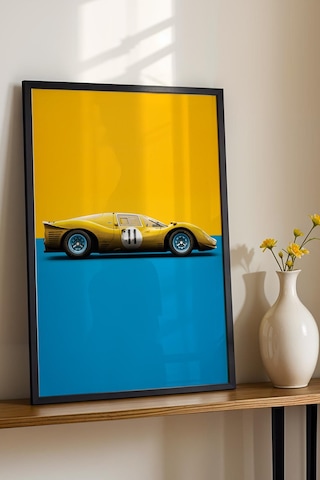 Saturn Ferrari 330 P4 Araba Çerçeveli Tablo Erkek Odası Ve Garaj Dekoru Classic Car Collection