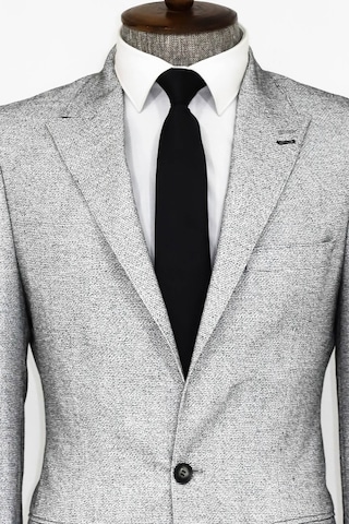 Wessi Kendinden Desenli Slim Fit Gri Erkek Ceket Gri