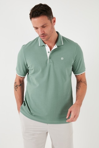 Buratti % 100 Pamuk Düğmeli Regular Fit Erkek Polo Yaka T Shirt 5902118 Elma Yeşili-Beyaz