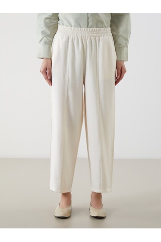 Lcw Modest Ekru Beli Lastikli Kadın Pantolon