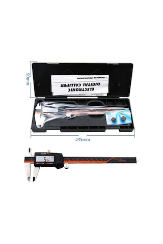 Pazly 0-150mm Dijital Elektronik Paslanmaz Çelik Gövde Sürmeli Kumpas, 3 Birim Mm/inç/f Diğer