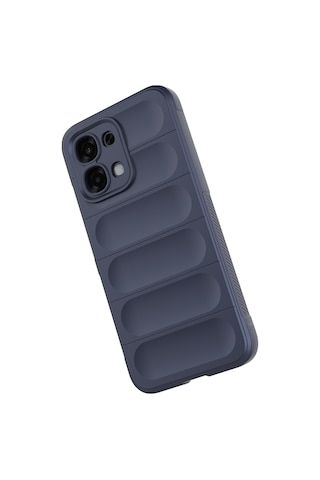 Maks Technology Oppo A6 Pro Uyumlu Kılıf Esnek Tpu Oyuklu Arka Yüzey Tasarımlı Mkst Etnik Silikon Kapak - Lacivert
