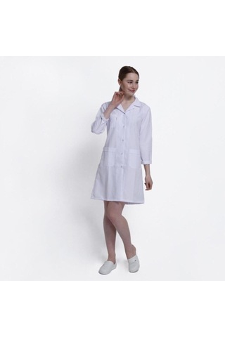 Onurteks Kadın Klasik Beyaz Doktor Önlük Hemşire Eczacı Öğretmen Laboratuvar Alpaka Kumaş