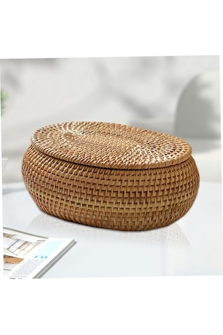 Tongxida Kapaklı Rattan Saklama Sepetleri, Renkli Rattan Sepet, Kullanışlı Depolama Çözümü Diğer