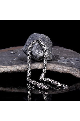 925 Ayar Gümüş Ayyıldız Motifli Erkek Bileklik