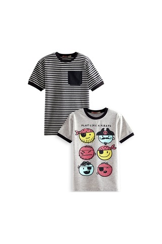 Denokids Pirate Erkek Çocuk 2'li T-shirt Takım Renkli Çok Renkli