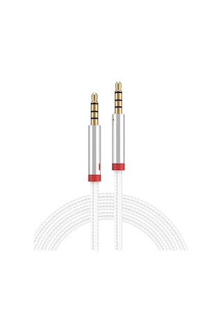 Lexroo Au-708 Örgü Tasarımlı Aux Audio Kablo 3.5mm 3m - Beyaz