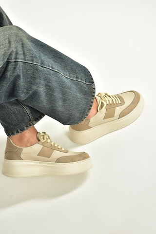 Fox Shoes V274949109 Bej Kalın Tabanlı Spor Ayakkabı Sneakers Bej