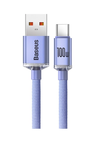 Baseus Crystal Shine 100W 120 cm Type-C Şarj Kablosu Mor