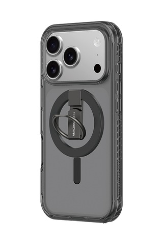 Apple Uyumlu iPhone 17 Pro Max Kılıf M-safe Yüzük Standlı Amazingthing Titan Pro Serisi Kapak Siyah Siyah