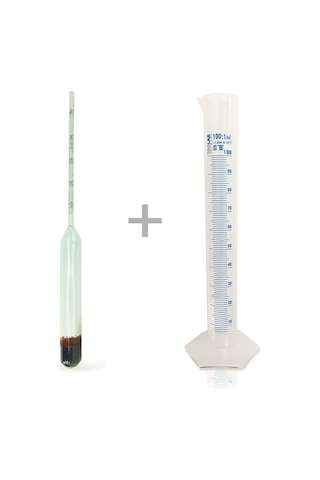 Aek-tech 0-40 Etil Alkol Alkolmetre Ve 100ml Plastik Mezür Seti