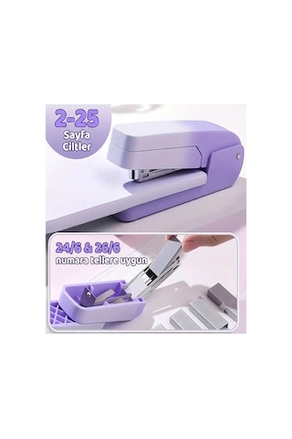 Beyaz Zımba Makinesi 24/6 1 Adet Fixpoint P-4550 Pastel Renkler Büyük Zımba Makinası Ve Teli 20 25 Sayfa Dereceli Ofis