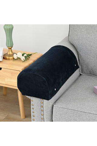 Xiyyadms Koyu Mavi Ev Kullanıma Silver Fox Yünlü Koltuk Kol Koruması 2 Adet - Yıkanabilir, Kaymazsız, Dört Mevsim Uygun, Esnek Örtü + 10 Adet Çivi KOYU MAVİ