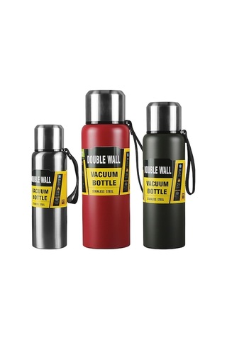 Ulzyvf Yeşil Renkli Çift Katmanlı Paslanmaz Çelik Termos - Sıcak/soğuk İçecekler İçin 500/750/1000ml Kapasite Yeşil