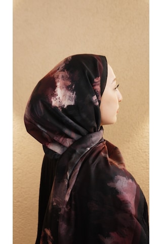 Mirsoy Scarf Pamuk Etnik Desen Şal Bordo
