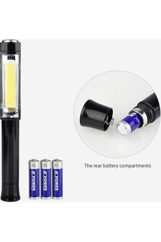 5w Güçlü Çok Amaçlı Mıknatıslı 3 Fonksiyonlu Led El Feneri Reflektör Kamp Lambası Nanopro Siyah